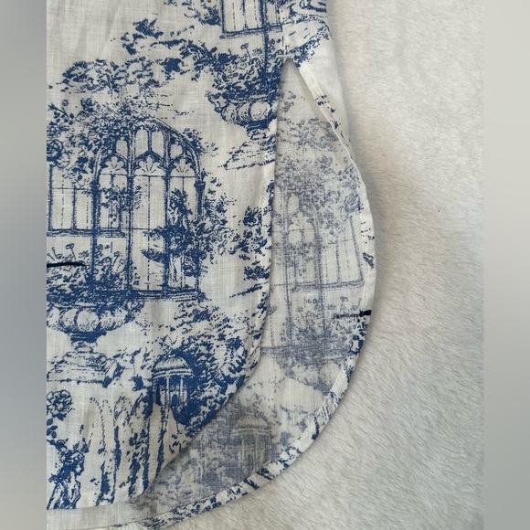 Chico's Blue and White Midi Dress with Chic Style Size 1 or Small - Picture 6 of 16